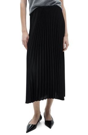 Mango Pleated Midi Skirt in Black at Nordstrom Rack, Size X-Small