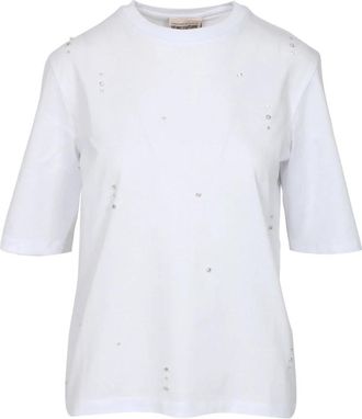 Semicouture T-shirts en polos - Dames - T-shirts - Wit - L - Katoen - Tops