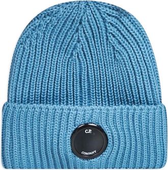C.P. Company Geribbelde muts met Lens-detail - Blauw