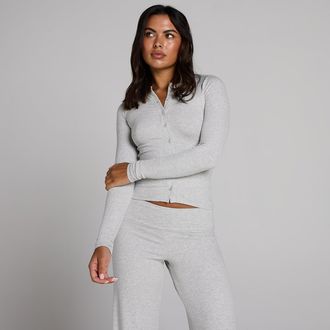 MyProtein Camiseta acanalada con botones para mujer de MP - Gris moteado - XS