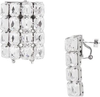 Area Crystal Pav&eacute; Earrings in Clear Crystal/silver at Nordstrom