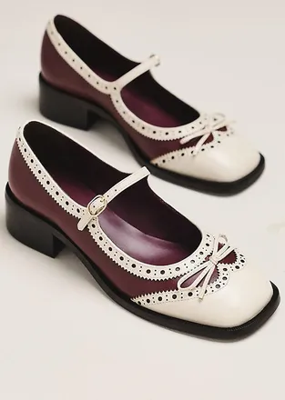Maeve Bow Mary Jane Brogue Heels