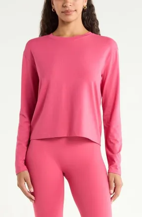 Zella New Take Long Sleeve T-Shirt in Pink Carmine at Nordstrom, Size Xx-Large