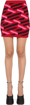 Versace Geometric Pattern Knit Skirt