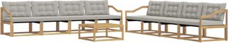 vidaXL Conjunto De Sof&aacute;s De Exterior 9 Uds. Blanco Y Gris Claro Vidaxl