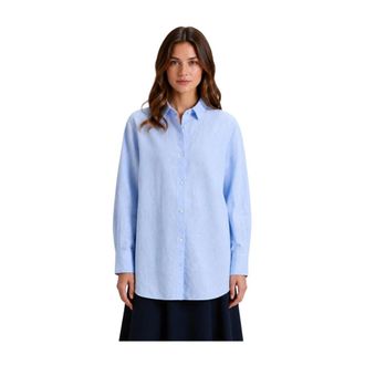 Woolrich Shirts, female, Blue, Size: S Boyfriend Shirt
