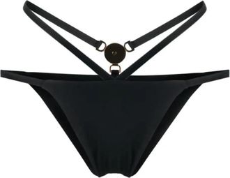Versace Zwarte Sea Bikini Briefs met Medusa Plaque - Dames - Bikinis - Zwart - XL - Badmode