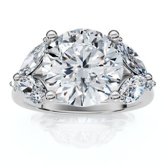 Pompeii3 3 3/4Ct Certified Diamond Engagement Ring 14k Gold Lab Grown