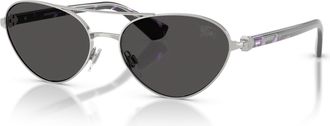 Burberry Grey Oval Ladies Sunglasses BE3165 100587 58
