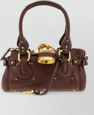 Chlo&eacute; paddington shoulder bag padlock studs handles