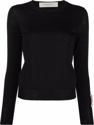 Golden Goose Regular Knit Crew Neck Light Wool Merino - Dames - Ronde hals truien - Zwart - S - Wol - Truien & Vesten