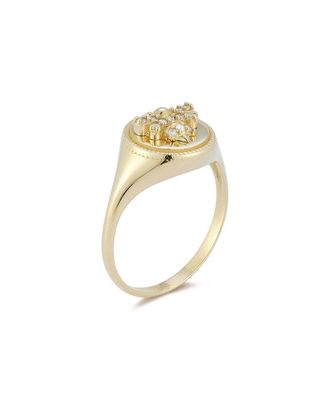 Ember Fine Jewelry 14K 0.08 Ct. Tw. Diamond Bee Signet Ring