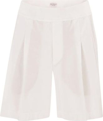 Brunello Cucinelli Mujer, Pantalones cortos, Blanco, Talla: M