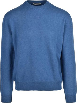 Daniele Fiesoli Truien & Vesten, Heren, Blauw, XL, Kasjmier, Pullover met ronde hals