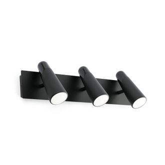 Netlighting Lao LED 3 Light Indoor Adjustable Wall Spotlight Black