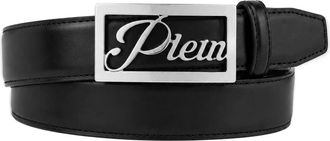 Philipp Plein Saffiano Leren Riem - Heren - Riemen - Zwart - 85 CM - Leer - Accessoires