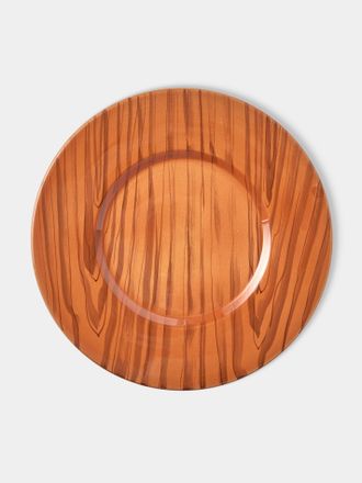 Este Ceramiche Porcellane Faux Bois Ceramic Charger Plates - 12.5in/32cm (Set of 4)