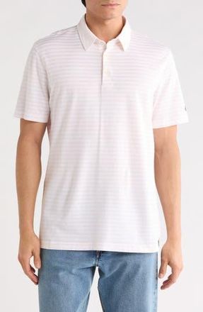 AG - Adriano Goldschmied Bryce Stripe Polo in True White/rose Fog at Nordstrom Rack, Size Xx-Large