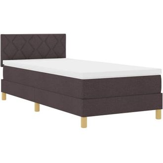 vidaXL Cama Box Spring Con Colch&oacute;n Marr&oacute;n Oscuro 90 X 200 Cm Tela Vidaxl