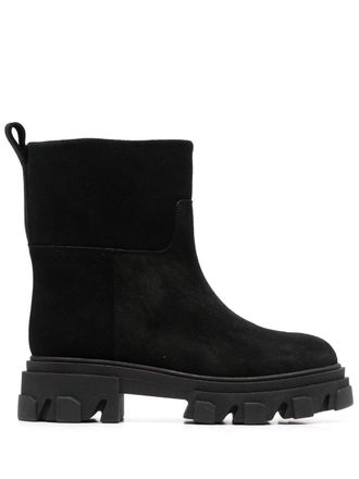 Giaborghini lug-sole suede ankle boots - Black