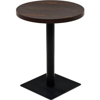 vidaXL Bistro Table MDF and Steel Round 60x75 cm Dark Ash vidaXL