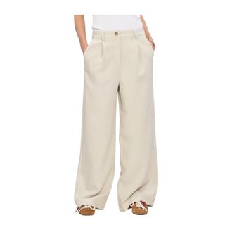 Modstr&ouml;m Galemd Wide Pants - Dames - Broeken - Beige - Maat: S Poliester
