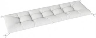 OUTSUNNY Coj&iacute;n Para Banco Exterior Con Correas De Sujeci&oacute;n, Protecci&oacute;n Uv50+, Rebote Lento, Interior Y Exterior, 198x65x13 Cm, Crema