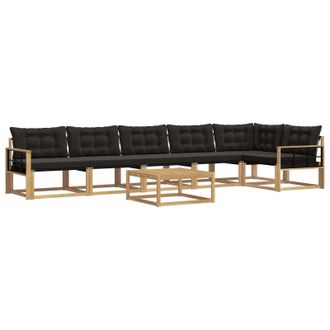 vidaXL Conjunto De Sof&aacute;s De Exterior 7 Pcs Blanco Y Negro Vidaxl