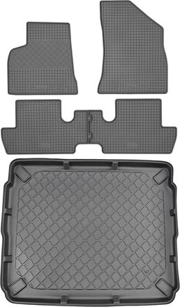OEM Peugeot 3008 I Hatchback (5 Puertas) De 05.2009 A 10.2016 Set - Alfombrillas De Goma Para Coche + Alfombrilla Para Maletero