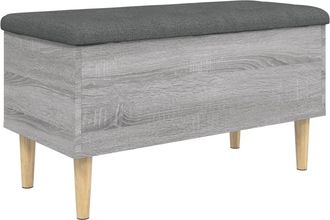 vidaXL Vidaxl - Banco Con Almacenaje Madera Ingenier&iacute;a Gris Sonoma 82x42x46 Cm