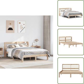 vidaXL Letto in legno massello - vidaXL Giroletto con Testiera 160x200 cm in Legno Massello di Pino - Letto con doghe in compensato