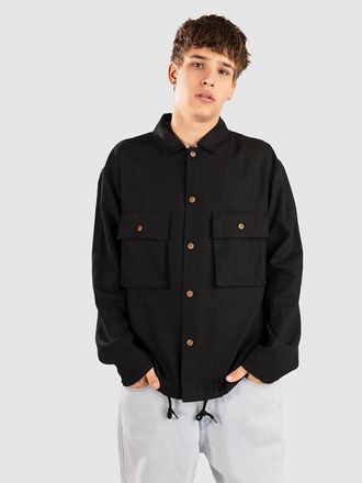 Anerkjendt Akotto Cot-Linen-Vis Overshirt Chaqueta negro