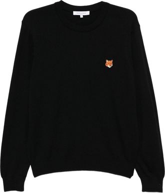 Maison Kitsuné Fox Head Wool Crewneck Sweater-Uomo