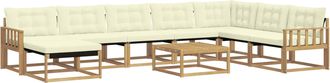 vidaXL Conjunto De Sof&aacute;s De Exterior 9 Uds. Blanco Y Crema Vidaxl
