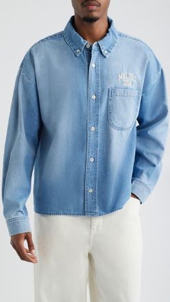 Elwood Denim Button-Down Shirt in Light Indigo at Nordstrom, Size Xx-Large