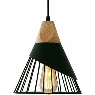 Hoopzi Pendant Light Ceiling Light Black Industrial Vintage led Pendant Lamp E27 Light Bulb Retro Pendant Light for Loft Coffee Bar [Energy Class a+]
