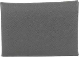Herm&egrave;s Dark Gray Graphite Epsom Leather Coin Purse/Coin Case (Pre-Owned)