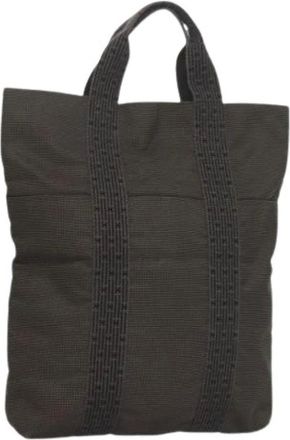 Herm&egrave;s Pre-owned Tote Bags, female, Gray, Size: ONE SIZE Pre-owned Canvas Tote Bag