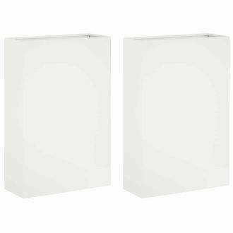 vidaXL Macetero De Jard&iacute;n 2 Uds. Blanco 40 X 20 X 75 Cm Vidaxl