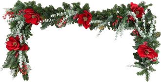 Creative Displays Inc. Handcrafted 9Ft Holiday Garland With Magnolias, Eucalyptus & Berries