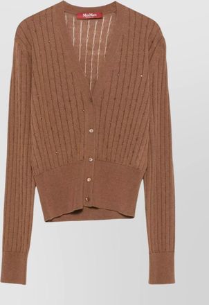 Max Mara waist fitted v-neck ribbed cardigan