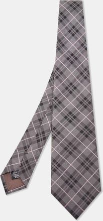 HUGO BOSS Boss By Hugo Boss Grey Check Patterned Silk Tie