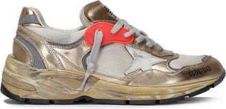 Golden Goose Vintage-Finish Golden Leather Sneakers