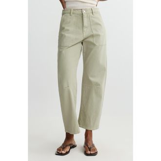 DL1961 Bilie Easy Barrel High Rise Jeans in Dried Sage at Nordstrom, Size 32