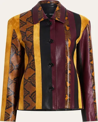 Proenza Schouler Sirine Striped Leather Jacket