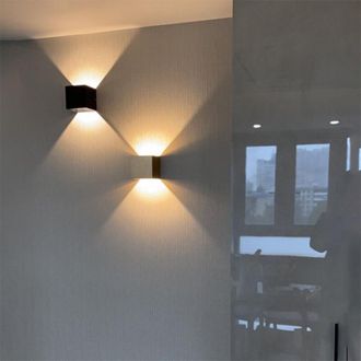 OEM (negro) L&aacute;mpara De Pared De 12 W, L&aacute;mpara De Pared Led De 2 Piezas, 3000 K, Para Exteriores/interiores, L&aacute;mpara De Pared Exterior Ajustable, L&aacute;mpara D