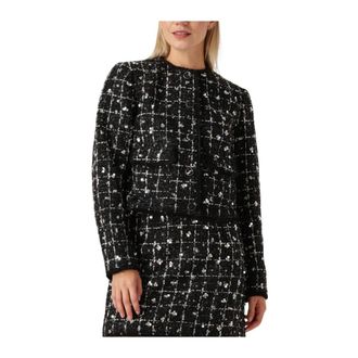 Y.A.S Y.a.s, Jassen, Dames, Zwart, S, Tweed, Valenda LS Tweed Jacket