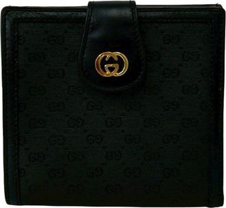 Gucci Black Leather Pvc Wallet (Bi-Fold) (Pre-Owned)