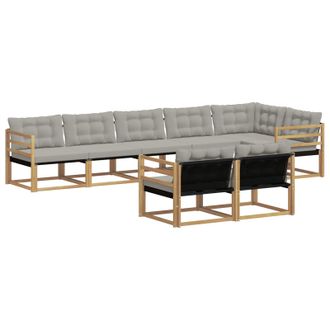 vidaXL Conjunto De Sof&aacute;s De Exterior 8 Pcs Blanco Y Gris Claro Vidaxl
