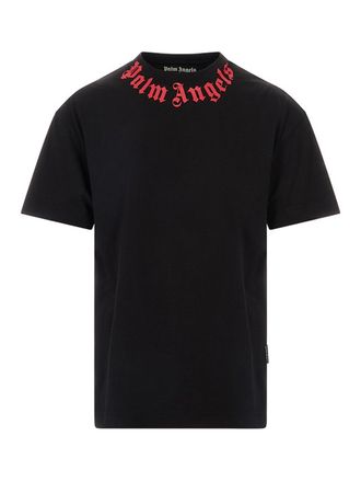 Palm Angels Neck Logo Regular Tee